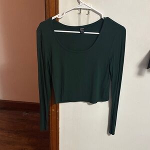 SHEIN Deep Green Long Sleeve Top